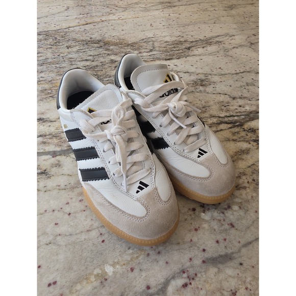 adidas Other - Adidas White Black Stripes Gum Sole sambas Sneakers youth Size 4